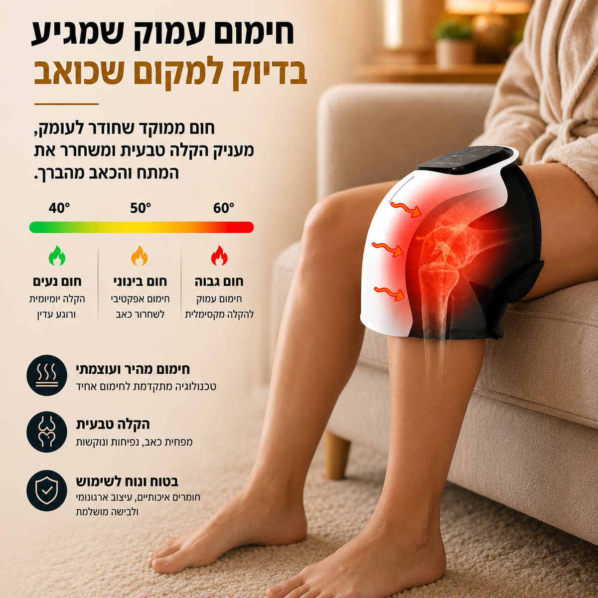 FlexiRelief – מעסה הברכיים שהופך את סוף היום לרגע של רוגע